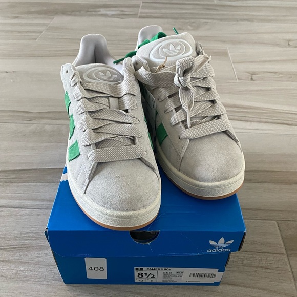 adidas gazelle silver green womens Adidas Mens Campus 80s Shoes 'Grey/White' – Extra Butter main image 0